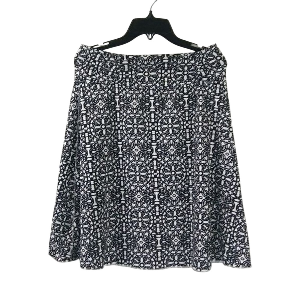 Womens LOLA Extra Small Black White Stretchy Aline Skirt